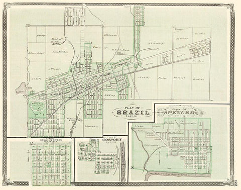 Brazil,Spencer, Bowling Green Indiana Landowner White Modern Wood Framed Art Print with Double Matting by Baskin
