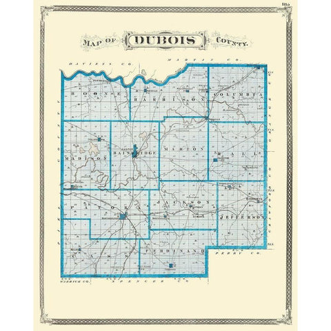 Dubois Indiana - Baskin 1876 Black Modern Wood Framed Art Print with Double Matting by Baskin