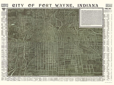 Fort Wayne Indiana - Hixson 1907 White Modern Wood Framed Art Print with Double Matting by Hixson