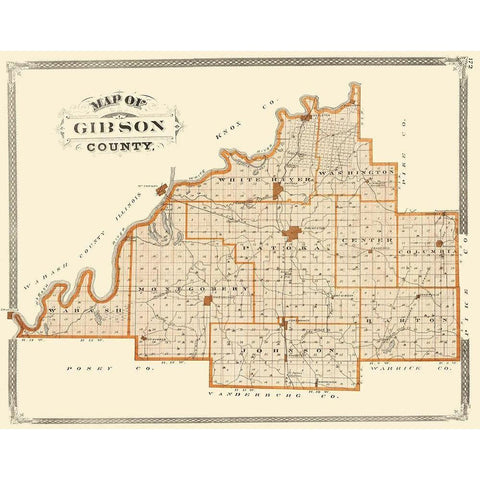 Gibson Indiana - Baskin 1876 Black Modern Wood Framed Art Print with Double Matting by Baskin