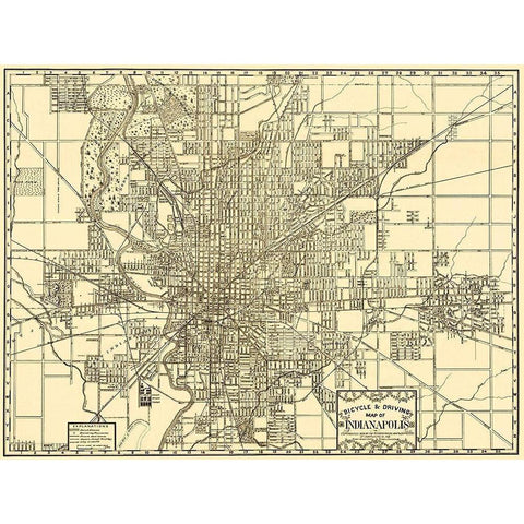 Indianapolis Indiana - Dessecker 1899 Gold Ornate Wood Framed Art Print with Double Matting by Dessecker