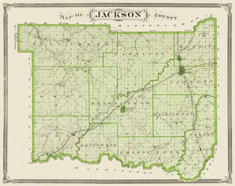 Jackson Indiana Landowner - Andreas 1876 White Modern Wood Framed Art Print with Double Matting by Andreas