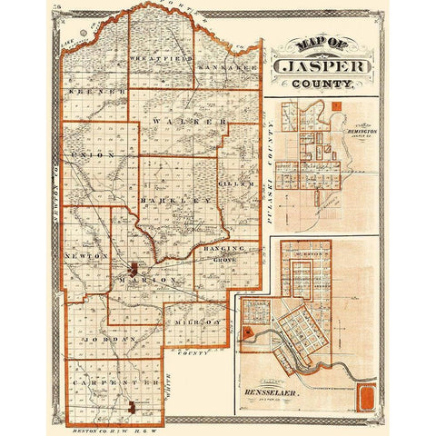 Jasper Indiana - Baskin 1876 Black Modern Wood Framed Art Print by Baskin