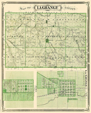 Lagrange Indiana - Andreas 1876 White Modern Wood Framed Art Print with Double Matting by Andreas