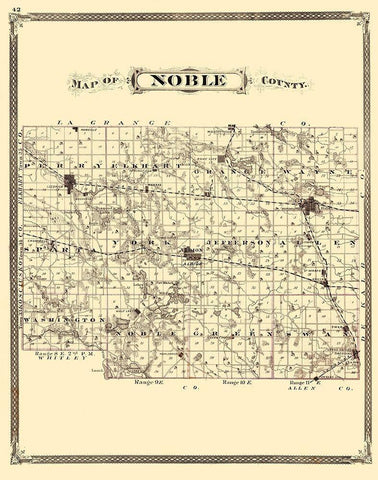 Noble Indiana Landowner - Baskin 1876 White Modern Wood Framed Art Print with Double Matting by Baskin