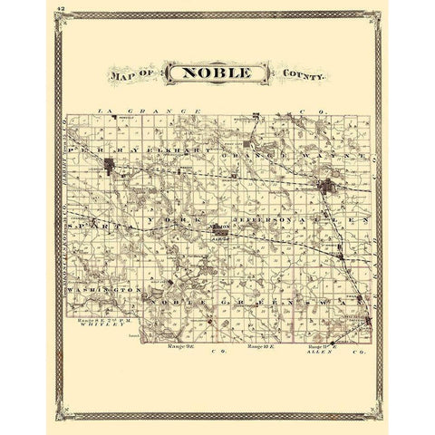 Noble Indiana Landowner - Baskin 1876 Black Modern Wood Framed Art Print by Baskin