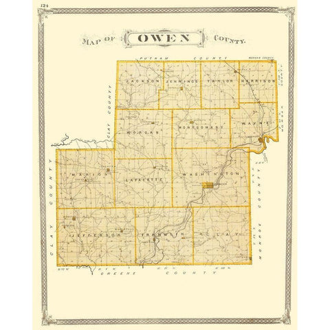 Owen Indiana - Baskin 1876 Black Modern Wood Framed Art Print by Baskin