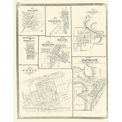 Patriot, Osgood, New Marion, Versailles Indiana Black Modern Wood Framed Art Print with Double Matting by Baskin