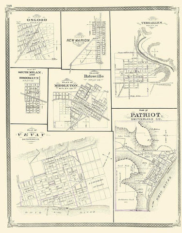 Patriot, Osgood, New Marion, Versailles Indiana White Modern Wood Framed Art Print with Double Matting by Baskin