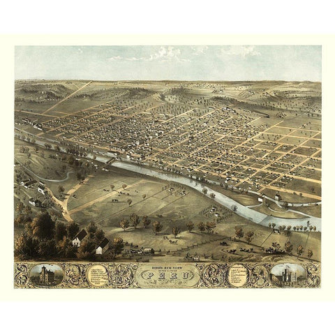 Peru Indiana - Ruger 1868 Gold Ornate Wood Framed Art Print with Double Matting by Ruger