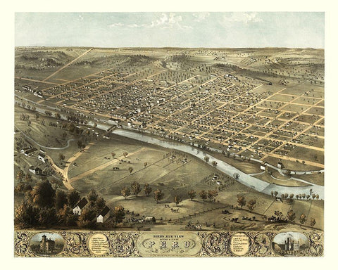 Peru Indiana - Ruger 1868 Black Ornate Wood Framed Art Print with Double Matting by Ruger