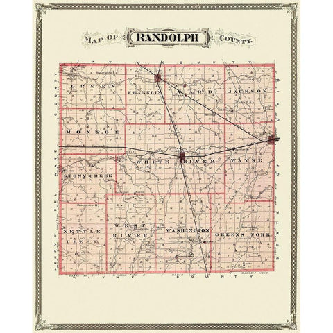 Randolph Indiana Landowner - Andreas 1876 White Modern Wood Framed Art Print by Andreas