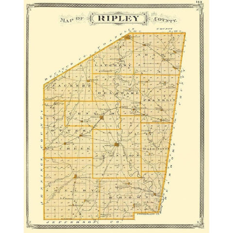 Ripley Indiana - Baskin 1876 White Modern Wood Framed Art Print by Baskin
