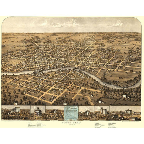 South Bend Indiana - Ruger 1866 White Modern Wood Framed Art Print by Ruger