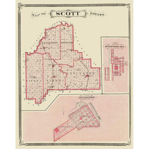 Scott Indiana - Baskin 1876 Black Modern Wood Framed Art Print with Double Matting by Baskin
