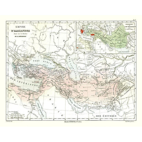 Alexanders Empire - Cortambert 1880 Black Modern Wood Framed Art Print by Cortambert