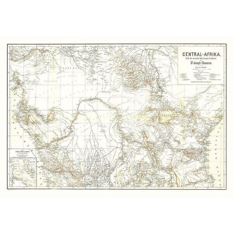 Central Africa - Hart 1885 White Modern Wood Framed Art Print by Hart