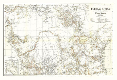 Central Africa - Hart 1885 Black Ornate Wood Framed Art Print with Double Matting by Hart