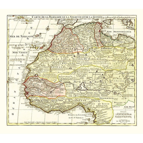 Northwestern Africa - Everett 1742 Gold Ornate Wood Framed Art Print with Double Matting by Everett