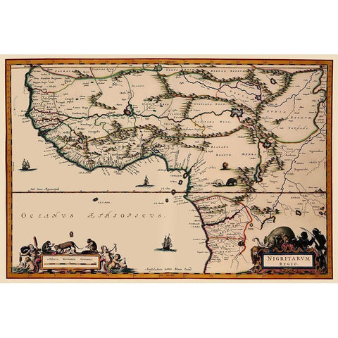 Western Africa - Dapper 1670 Black Modern Wood Framed Art Print with Double Matting by Dapper