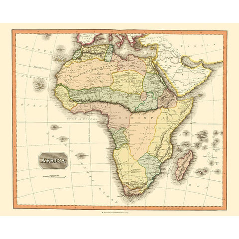 Africa - Cumming 1817 White Modern Wood Framed Art Print by Cumming