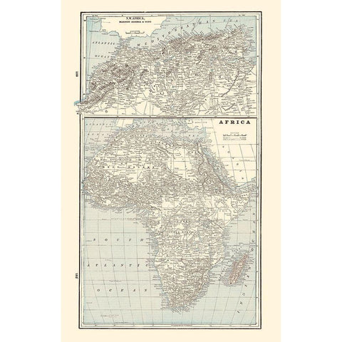Northwest Africa - Rathbun 1893 Black Modern Wood Framed Art Print by Rathbun