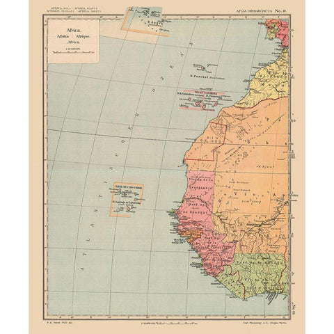 Southwest Africa - Streit 1913 Black Modern Wood Framed Art Print with Double Matting by Streit