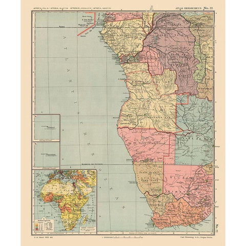 Southwestern Africa - Streit 1913 Black Modern Wood Framed Art Print by Streit