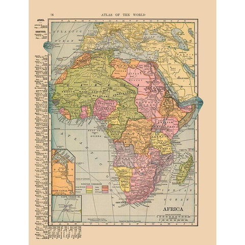 Africa - Hammond 1910 Black Modern Wood Framed Art Print with Double Matting by Hammond