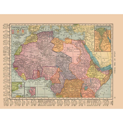 Northern Africa - Hammond 1910 Black Modern Wood Framed Art Print with Double Matting by Hammond