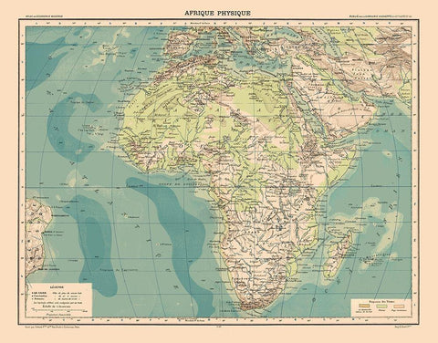 Physical Africa - Schrader 1908 Black Ornate Wood Framed Art Print with Double Matting by Schrader