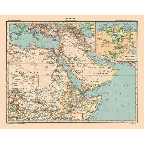 North East Africa - Schrader 1908 Black Modern Wood Framed Art Print by Schrader