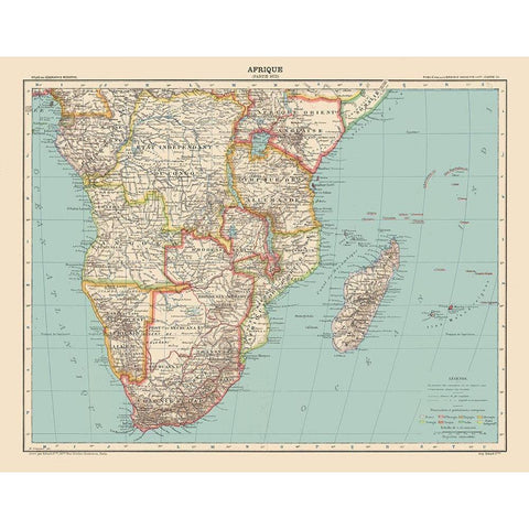 South Africa - Schrader 1908 White Modern Wood Framed Art Print by Schrader
