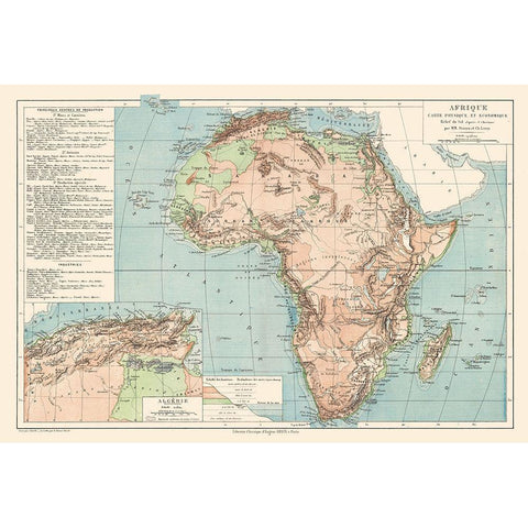 Physical Africa - Drioux 1882 Black Modern Wood Framed Art Print by Drioux