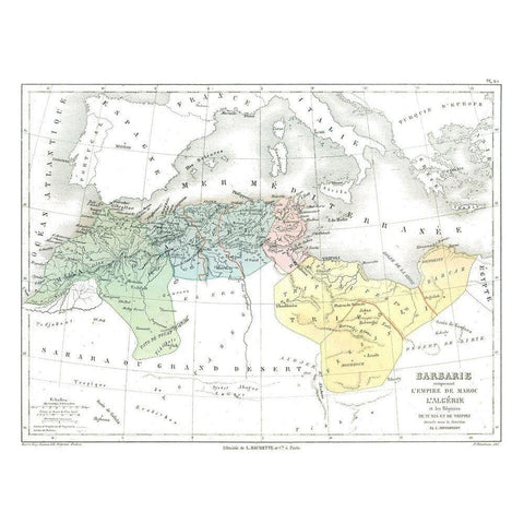 Barbarians Africa - Cortambert 1880 White Modern Wood Framed Art Print by Cortambert