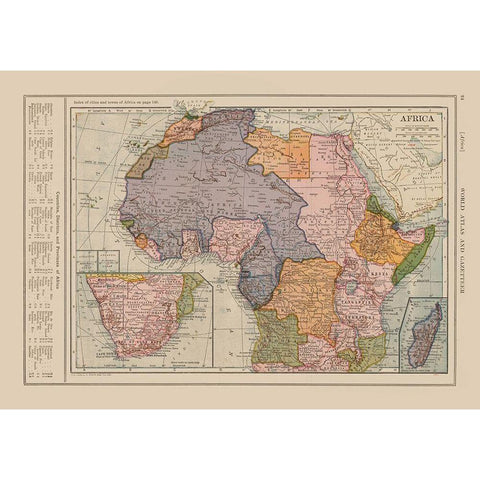 Africa - Reynold 1921 White Modern Wood Framed Art Print by Reynold