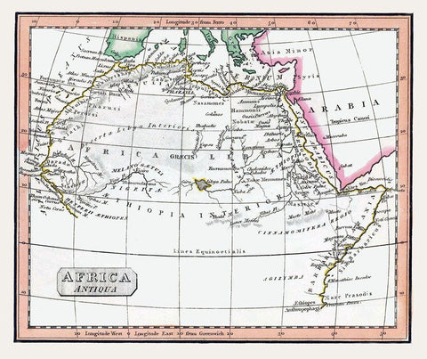 Northern Ancient Africa - Fenner 1830 White Modern Wood Framed Art Print with Double Matting by Fenner