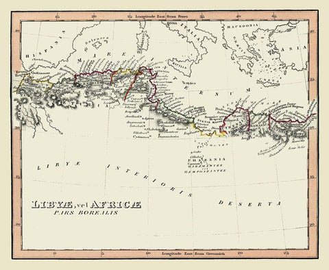 Ancient Northern Africa - Fenner 1830 White Modern Wood Framed Art Print with Double Matting by Fenner