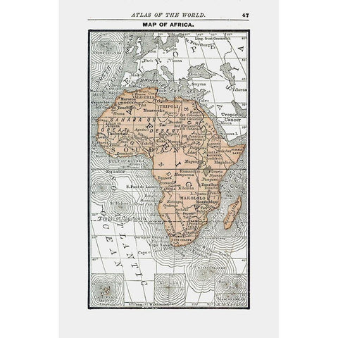 Africa - Alden 1886 Black Modern Wood Framed Art Print with Double Matting by Alden