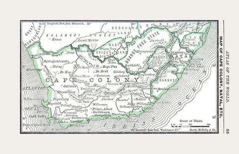 North Africa - Alden 1886 White Modern Wood Framed Art Print with Double Matting by Alden