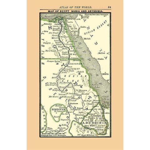 Egypt Nubia Abyssinia - Alden 1886 Black Modern Wood Framed Art Print by Alden