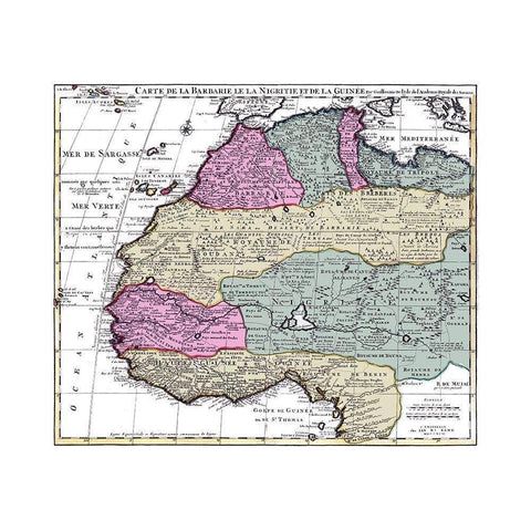 Nigeria Guinea  Africa - De Lisle Gold Ornate Wood Framed Art Print with Double Matting by De L''isle