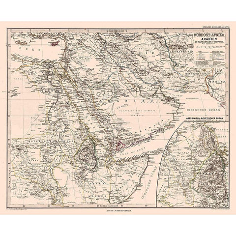 North Africa Arabia - Steilers 1881 Black Modern Wood Framed Art Print by Steilers