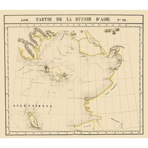 Russia in Asia - Vandermaelen 1827 Gold Ornate Wood Framed Art Print with Double Matting by Vandermaelen