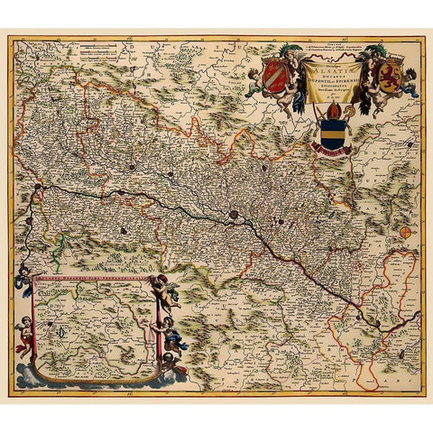 Alsace Region France - De Wit 1688 Black Modern Wood Framed Art Print with Double Matting by De Wit