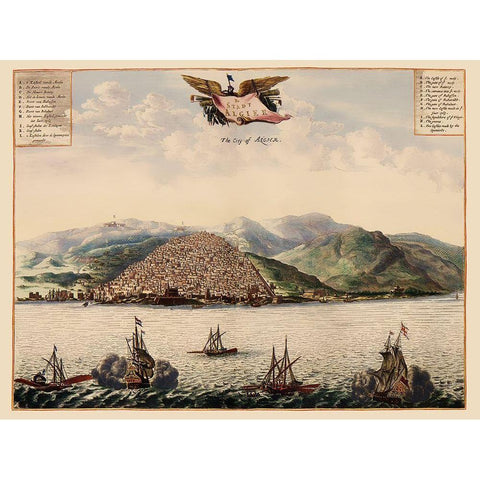 Algiers Mapbook Algeria - Ogilby 1690 White Modern Wood Framed Art Print by Ogilby