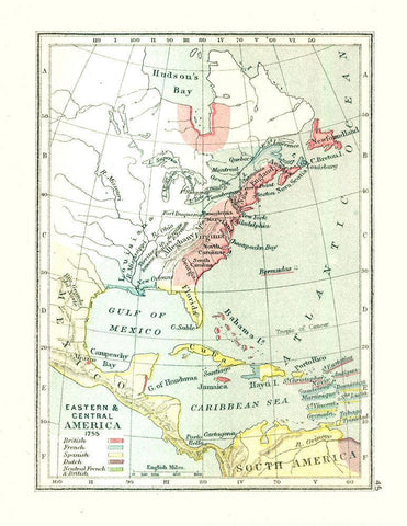 Eastern Central America - Gardiner 1755 Black Ornate Wood Framed Art Print with Double Matting by Gardiner