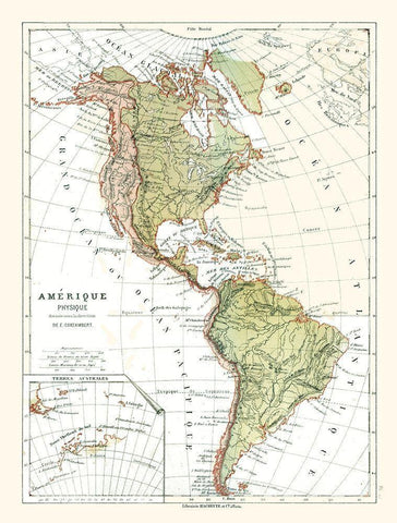 Physical of America - Cortambert 1880 White Modern Wood Framed Art Print with Double Matting by Cortambert