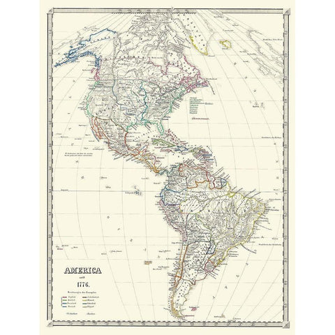 America - Spruner 1776 Black Modern Wood Framed Art Print by Spruner