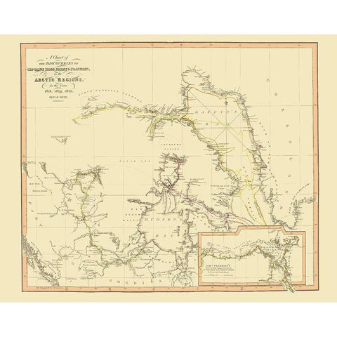 Arctic Region Discoveries Canada - Thomson 1822 White Modern Wood Framed Art Print by Thomson